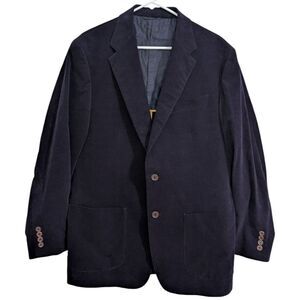 Robert Talbott Carmel Navy Pinwale Corduroy Two Button Sport Coat Blazer Mens XL